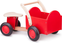New Classic Toys® Road Star - Houten Bakfiets - EVA rubber wielen - Rood
