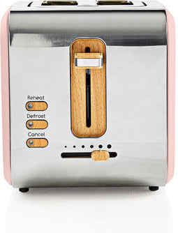 Nedis - Broodrooster - 2 Sleuven - 6 Bruining niveaus - Roze