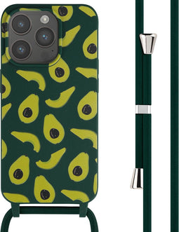 imoshion Hoesje Geschikt voor iPhone 15 Pro Hoesje Met Koord - imoshion Siliconen design hoesje met koord - Groen / Avocado Green
