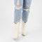 POSH by Poelman JUUL - Dames Cowboylaarzen - Ritssluiting 7 cm hak - Off White
