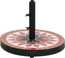 vidaXL - Parasolvoet - rond - 12 - kg - terracotta - wit