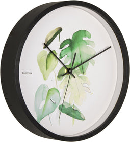 Wall clock Botanical monstera print
