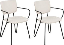 ELKO - Eetkamerstoel set van 2 - Crème - Polyester