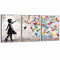 Framed Poster Balloon Girl Bright - 3-delige set - 70x50 cm - Zwart (3 stuks)