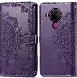 iMoshion Hoesje Geschikt voor Nokia 5.4 Hoesje Met Pasjeshouder - iMoshion Mandala Bookcase - Paars