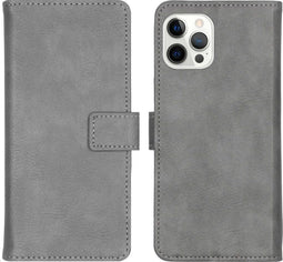 iMoshion Hoesje Geschikt voor iPhone 12 Pro Max Hoesje Met Pasjeshouder - iMoshion Luxe Bookcase - Grijs