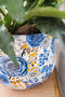 TS Collection - Bloempot Dutch blue - 33x28 - Metaal & Epoxy - Exclusieve woonitems voor binnen - Handgemaakt - Unieke print - Designed by Lammie