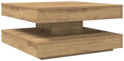 vidaXL - Salontafel - 360 - graden - draaibaar - 70x70x34,5 - cm - artisanaal - eiken