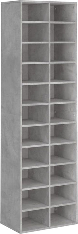vidaXL - Schoenenkast - 54x34x183 cm - 22 vakken - Betongrijs