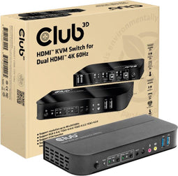 Club 3D CSV-1382 - HDMI KVM Switch - Dual HDMI 4K 60Hz - Zwart