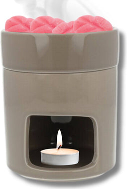 Scentchips® - Waxbrander - Geurbrander - Oliebrander - Wax Melts Brander - Aromabrander - Ook Geschikt Voor Essentiële Oliën - Geurolie - Waxmelts - Taupe