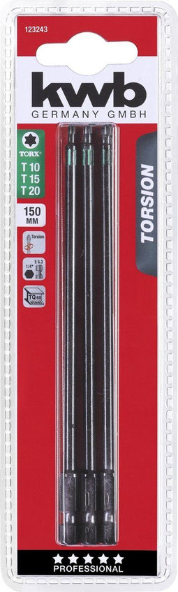 Kwb Torsie Bitset - TQ60-staal - Maximaal lange torsiezone - (3 stuks)