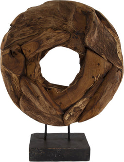 DKNC - Beeld rond erosiehout Poltava - 39x10x54cm - Bruin