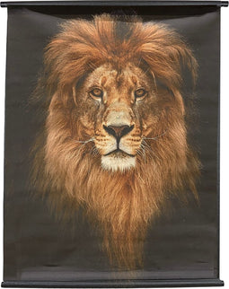 DKNC - Wandkleed leeuw Simba - Linnen - 117x3x147cm - Multi