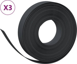 vidaXL - Tuinranden - 3 - st - 10 - m - 10 - cm - polyetheen - zwart