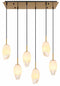 Globo Barcley - hanglamp - 6 lichtpunten - messing - glas - E14 - 15787-6H