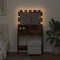vidaXL - Kaptafel - met - LED - Verlichting - - - Gerookt - Eiken - 79x41x135 - cm
