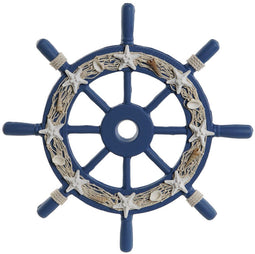 Wanddecoratie Home ESPRIT Marineblauw Roer Mediterrane 40,5 x 3 x 40,5 cm