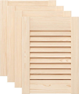 vidaXL - Kastdeuren - met - lamellen - 4 - st - 39,5x29,5 - cm - massief - grenenhout