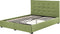 ROCHELLE - Bed opbergruimte - Groen - 180 x 200 cm - Polyester