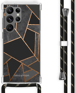 iMoshion Hoesje Geschikt voor Samsung Galaxy S23 Ultra Hoesje Met Koord - iMoshion Design Hoesje met Koord - Zwart / Black Graphic