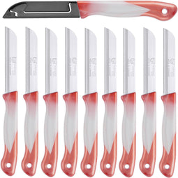 DKS Solingen Tomatenmes - Gekarteld RVS Lemmet - 19,5cm - Rood/Wit - 10 stuks