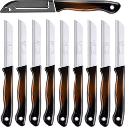 DKS Solingen Tomatenmes - Gekarteld RVS Lemmet - 19,5cm Zwart/Brons - 10 stuks