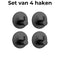 AKSA Home® Handdoekhaakjes Zelfklevend Rond 4 stuks - Handdoekhouder Zwart - Wandhaak - Haken - Ophanghaken