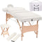 vidaXL - Massagetafel- - en - krukset - inklapbaar - 3 - zones - 10 - cm - dik - wit