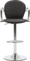 vidaXL - Barkrukken - met - armleuning - 2 - st - kunstleer - zwart