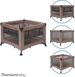 Titaniumbaby SMART Mason - Opvouwbare box 100x100 cm - Verhoogde bodem Taupe