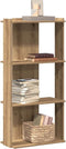 vidaXL - Boekenkast - 3-laags - 60x30x120 - cm - bewerkt - hout - artisanaal - eiken
