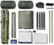 SoBuy OGS61-L-GR - Opvouwbaar Campingbedje - 3 in 1 met anti-UV dak en opblaasbare matras - Donkergroen (2 personen)