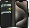Mobiparts iPhone 15 Pro - Classic Wallet Case - Ruimte voor pasjes - Zwart