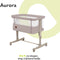 Lionelo Aurora 3-in-1 Co-sleeper - Babybedje tot 9 kg - Verstelbare Hoogte - 4 Wielen met Rem - Inclusief Matras & Transporttas - Beige