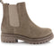 PS Poelman Mink - Dames Chelsea laarzen - Chunky zool 4,5 cm - Donker Taupe - Maat 37