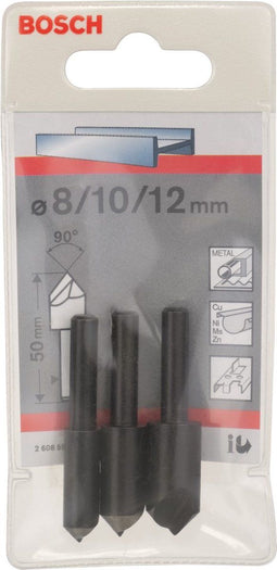 Bosch - 3-delige set conische verzinkboren - Ø 8-10-12 mm (3 stuks)