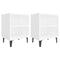 Nachtkastjes 2 st met metalen poten 40x30x50 cm wit