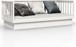 vidaXL - Slaapbank - zonder - matras - 100x200 - cm - massief - grenenhout - wit