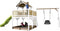 AXI Atka Speeltoestel in Bruin/Wit - Speeltoren met Roxy Nestschommel, Limoen Groene Glijbaan en Zandbak - FSC hout - Speelhuis op palen voor de tuin