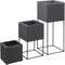 vidaXL - Plantenbakken - verhoogd - 3 - st - poly - rattan - zwart