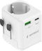 Gembird Universele Reisadapter - 20W - Geaard - Wit