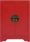 vidaXL - Nachtkastje - 38x28x52 - cm - paulowniahout - rood