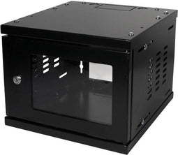 LogiLink W06Z33B - 10 inch wandkast 4 HE - Stalen behuizing met glazen deur - Zwart