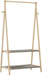 vidaXL - Kledingrek - met - schappen - 96x45,5x150,5 - cm - bamboe