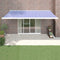 vidaXL - Luifel - uittrekbaar - 5x3 - m - stof - en - aluminium - blauw - en - wit