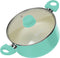 COOCK Kookpan - 5000ml - Inductie - Keramische Anti-Aanbaklaag - Turquoise/Wit