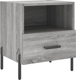 vidaXL - Nachtkastje - 40x35x47,5 - cm - bewerkt - hout - grijs - sonoma - eikenkleur