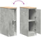 vidaXL - Garagekast - 30x51x85 - cm - massief - grenenhout - betongrijs
