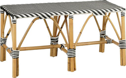 Mica Decorations Mandox Bank voor Buiten - L90 x B36 x H46 cm - Rotan - Zwart, Wit